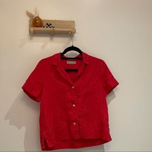 Everlane Linen Notch Short Sleeve Shirt